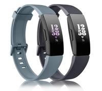 Lot de 2 bracelets de rechange compatibles avec Fitbit Inspire/Inspire HR/Inspire 2, bracelet de rechange en silicone souple pour Fitbit Inspire/Inspire HR/Inspire 2/Ace 2 (bleu gris + bleu nuit