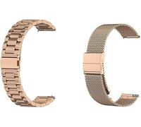 Lot de 2 bracelets de rechange de 22 mm, compatibles avec Amazfit T-Rex 3 Pro 44 mm/48 mm, maille métallique en acier inoxydable, bracelet de rechange, pour affaires, Amazfit T-Rex 3 Pro 48mm, e, 0