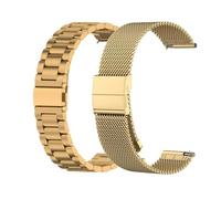 Lot de 2 bracelets de rechange de 22 mm compatibles avec Amazfit T-Rex 3 Pro 48 mm, maille tissée en métal inoxydable, Acier inoxydable
