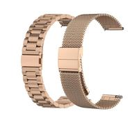 Lot de 2 bracelets de rechange de 22 mm compatibles avec Amazfit T-Rex 3 Pro 48 mm, maille tissée en métal inoxydable, Acier inoxydable