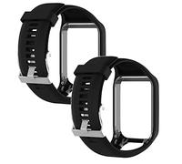 Lot de 2 bracelets de rechange réglables en silicone pour montre connectée TomTom Runner 2/3/Spark 3/Golfer 2, Métal