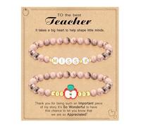 Lot de 2 bracelets de remerciement pour enseignants - Cadeau de remerciement pour enseignant - Cadeau de remerciement pour m'aider à cultiver la musique, les mathématiques, les sciences et la retraite