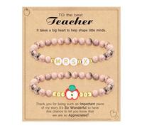 Lot de 2 bracelets de remerciement pour enseignants - Cadeau de remerciement pour enseignant - Cadeau de remerciement pour m'aider à cultiver la musique, les mathématiques, les sciences et la retraite