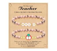 Lot de 2 bracelets de remerciement pour enseignants - Cadeau de remerciement pour enseignant - Cadeau de remerciement pour m'aider à cultiver la musique, les mathématiques, les sciences et la retraite