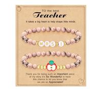 Lot de 2 bracelets de remerciement pour enseignants - Cadeau de remerciement pour enseignant - Cadeau de remerciement pour m'aider à cultiver la musique, les mathématiques, les sciences et la retraite