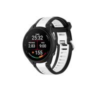 Lot de 2 bracelets de sport en silicone souple compatibles avec Garmin Forerunner 165, noir/blanc