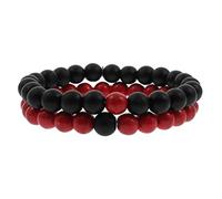 Lot de 2 bracelets élastiques unisexes et anti-fatigue, repousse la négativité, les radiations défectueuses, perles de 8 mm, environ 19 cm