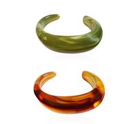 Lot de 2 bracelets en acrylique, bracelets multicolores vintage, grands bracelets carrés irréguliers, réglables en résine, bracelets géométriques Y2K pour femme, bijoux tendance, 1, Acrylique, Pas de