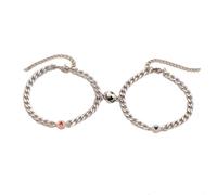 Lot de 2 bracelets lumineux en forme de cœur pour femmes et hommes, faits à la main, magnétiques, réglables, pour bracelets normaux, ce n'est pas une pierre précieuse