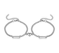 Lot de 2 Bracelets Magnétiques pour Couples, Bracelets Personnalisés pour Couples, Adaptés Comme Cadeaux d'anniversaire pour les Couples et les Amoureux, Bracelets de Couple avec Pendentif d'amour