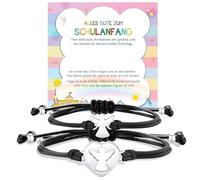 Lot de 2 bracelets pour la rentrée des classes - Lot de 2 bracelets porte-bonheur - Ange gardien - Pour maman - Premier jour d'école - Cadeau de rentrée des classes pour garçons et filles