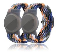 Lot de 2 bracelets tressés pour enfants compatibles avec AirTag, support de suivi GPS pour enfant Apple Air Tag, bracelet de montre Airtag réglable en nylon amélioré anti-perte pour enfants et
