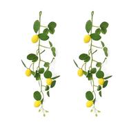 Lot de 2 branches de citronnier réalistes élégantes et élégantes avec tige jaune pour la décoration de la maison