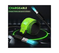 Lot de 2 Brassards RéFléChissants Rechargeables par USB, Bande Lumineuse Haute Visibilité pour les Coureurs, les Motards, les Marcheurs, les