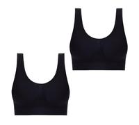 Lot de 2 Brassiere Sport Femme Soutien Gorge sans Armature Bra Top sous Vetements Feminins Soutien Gorge Push Up Bralette sous-Vêtements de Sport Brassière Brassiere 2025 Soldes Noir 3XL