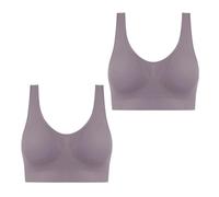 Lot de 2 Brassiere Sport Femme Soutien Gorge sans Armature Bra Top sous Vetements Feminins Soutien Gorge Push Up Bralette sous-Vêtements de Sport Brassière Brassiere 2025 Commandes en Cours Gris 3XL