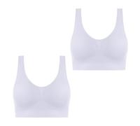 Lot de 2 Brassiere Sport Femme Soutien Gorge sans Armature Bra Top sous Vetements Feminins Soutien Gorge Push Up Bralette sous-Vêtements de Sport Brassière Vente Flash du Jour Et Soldes Blanc 4XL