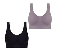 Lot de 2 Brassiere Sport Femme Soutien Gorge sans Armature Bra Top sous Vetements Feminins Soutien Gorge Push Up Bralette sous-Vêtements de Sport Brassière Brassiere 2025 Votre Compte Gris XL