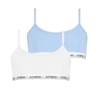 Lot de 2 brassières coton ultra doux athena fille blanc-bleu pastel 8A
