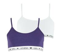 Lot de 2 brassières coton ultra doux athena fille violet-blanc 10A
