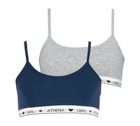 Lot de 2 brassières coton ultra doux bleu titane-gris chiné 8A