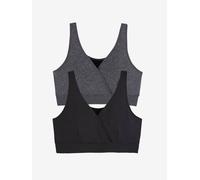 Lot de 2 brassières d'allaitement sans coutures en microfibre lot anthracite/noir S
