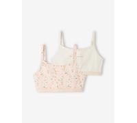 Lot de 2 brassières fille flowers rose poudré 10A