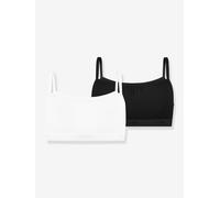 DIM Brassière Fille Les Pockets EcoDIM x2, Noir/Blanc, 8 ans