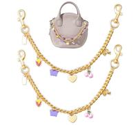 Lot de 2 breloques de sac à main pour sacs à main, breloques mignonnes en forme de cerise, chaînes décoratives dorées, rallonges de poignée, accessoires intéressants pour femmes, filles, portefeuilles