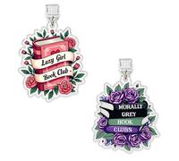 Lot de 2 breloques L*zy Girl Book Club, Morally Grey Book Clubs Kindle, bouchon anti-poussière 3,8 cm pour amateurs de livres, méchants, Dark Romance Lightning/Type C Accessoires en acrylique pour
