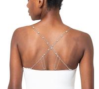Lot de 2 bretelles de soutien-gorge en strass scintillants argentés réglables pour femme et fille, argenté, taille unique