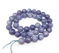 Lot de 2 brins de quartz tanzanite opaque naturel de 10 mm de perles rondes en vrac (70 à 74 pièces) pour la fabrication de bijoux GH1-10