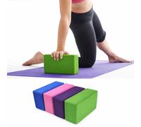 Lot de 2 Briques de Yoga et Pilates en Mousse EVA Haute Densité - Blocs de Yoga Antidérapants pour Débutants et Confirmés - Accessoires Yoga Maison et Studio - Couleur Aléatoire - 23 x 15 x 7,5 cm