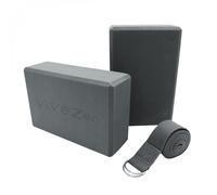Vivezen - Lot de 2 Briques de Yoga 23 x 15 x 7,5 cm et Sangle de Yoga 183 x 3,8 cm - EVA - 4 Coloris