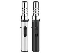 Lot De 2 Briquet Tempête, Briquets Rechargeables Tempête Au Gaz, Briquet Chalumeau, Gaz Allume Bougie, Flamme Jet Réglable pour Bougies, Cuisson, Camping, Barbecue, Cheminée(Silber,Noir)
