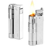 Lot de 2 briquets à essence, vintage, briquets à paraffine créative, briquets de table pour bougies, cuisine, camping, cheminée, cadeaux pour hommes (combustible non inclus)