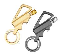 Lot de 2 briquets porte-clés permanents en métal avec décapsuleur, allumettes étanches, allumettes d'urgence EDC (carburant non inclus)