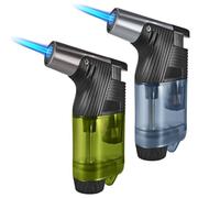 Lot de 2 Briquets Tempête à Gaz Butane Rechargeables, Chalumeau, pour Cuisine, Barbecue, Camping (Gaz Non Inclus)