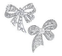 Lot De 2 Broches À Nœud, Broches En Strass, Broches À Bijoux, Broches De Robe, Broches À Bijoux Fantaisie, Broches Élégantes Pour Femmes, Accessoires Vestimentaires