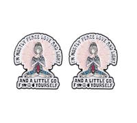 Lot de 2 broches amusantes avec citation inspirante « I'm Mostly Peace Love and Light and a Little Go Yourself », broche de méditation et de pleine conscience, cadeau d'énergie positive pour femme