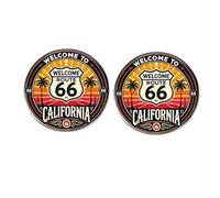 Lot de 2 broches de bienvenue vintage Route 66 « Mother Road » en alliage pour vestes, sacs et chapeaux