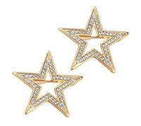 Lot de 2 broches de poitrine en alliage de zinc en forme d'étoile qui ne se déforme pas facilement pour une longue durée de vie de la breloque sur les vêtements, One Size, Comme décrit