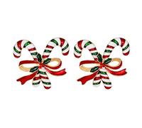 Lot de 2 broches délicates à la mode, strass incrustés et en forme de canne à sucre, idéales pour les tenues quotidiennes, les fêtes et les occasions spéciales, broche délicate à la mode