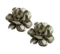 Lot de 2 broches délicates en tissu satiné pour femme - Grande broche en forme de rose pour fête, danse, mariage, banquet - Élégante broche tendance camélia pour femme et fille - 14 cm, L, Soie