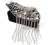 Lot de 2 broches d'épaulettes faites à la main avec perles et accessoires pour blazer
