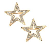 Lot de 2 broches élégantes en forme d'étoile à cinq branches en alliage de zinc pour ajouter une touche tendance à vos vêtements, travail et événements sociaux, taille unique, Comme décrit