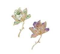 Lot de 2 broches élégantes en forme d'hibiscus contemporaines pour garde-robe de femme