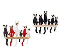 Lot de 2 broches en alliage pour chat avec lunettes de soleil, jolies épingles en émail élégantes pour femmes, accessoire unique de mode