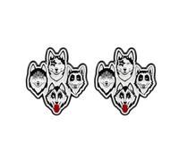 Lot de 2 broches en émail Husky mignon en forme de chien Husky de Sibérie - En alliage - Pour sac à dos, veste, chapeau, cadeau pour amoureux des animaux