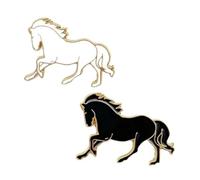 Lot de 2 broches en forme de cheval, 2026, en forme d'animal de l'année du cheval, en émail chinois, Nouvel An chinois, festival de printemps, cadeau pour homme et femme, 2pcs, Acier allié